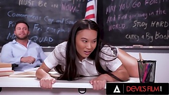 Devils Film - Horny Asian Student Gets Her Teen Pussy Fucked By Her Teacher'S Big Cock