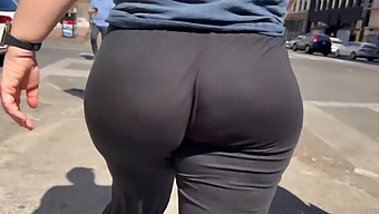 Candid Camera Captures A Woman With A Big Butt Getting A Wedgie In The Street