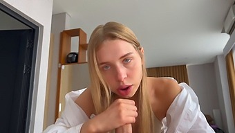 Petite Blonde Teen Gives A Blowjob In A Step Fantasy Video