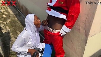 Santa And Hijab-Clad Babe Engage In Festive Sexual Encounter. Remain Subscribed To Red.