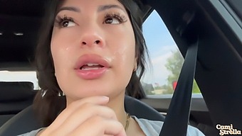 Stunning Latina Gets Off On Public Facial From Big Ass Lover
