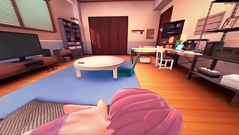 Natsuki Swallows And Spits Out Semen Before Having Sex From A First-Person Perspective In A Doki Doki Literature Club Hentai Video