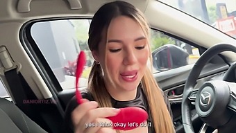 Dani Ortiz'S Tight Pussy Gets Stimulated By A Vibrator While She Drives
