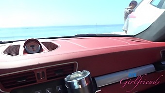 Pov Video Of A Public Car Encounter With Summer Vixen On The Beach