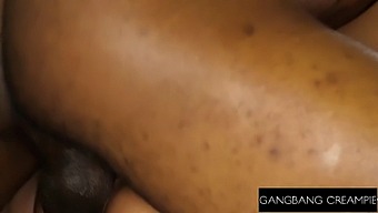 Ebony Pornstar Gets Facial And Creampie In Gangbang