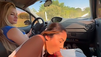 Two Girls Surprise Me With A Ride And Lead To A Deepthroat Blowjob In Public
