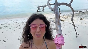 Katty'S Outdoor Shower On A Beach Leads To Explicit Content