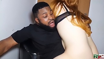 White Pornstar Gets Pounded From Behind By A Massive Ebony Penis