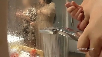 Stepmother Comes Across Him Jerking Off In The Bathroom And Likes To Watch. My Pervert Family.